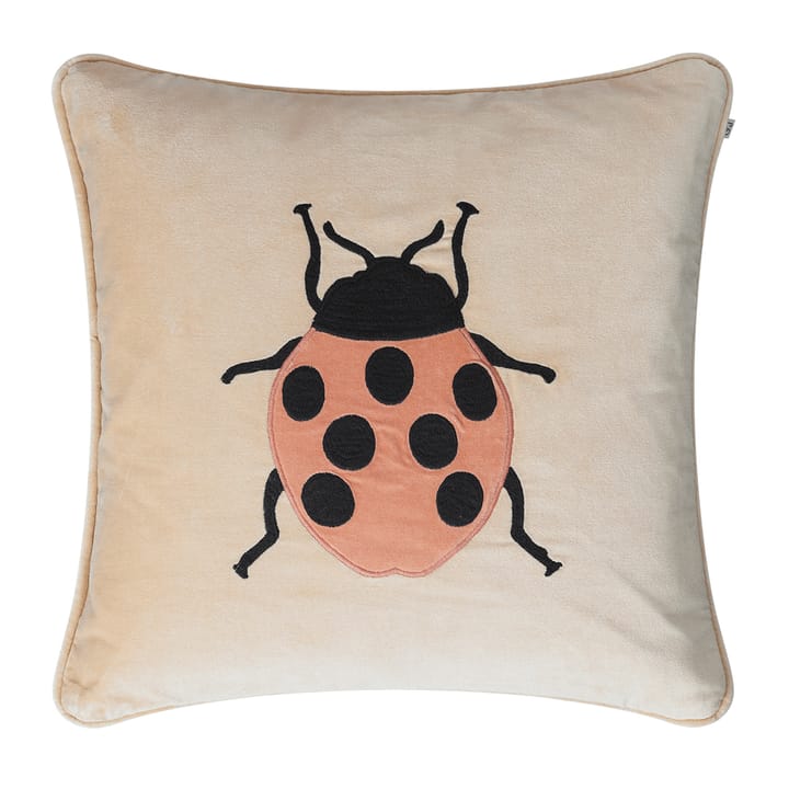 Embroidered Beetle cushion cover 50x50 cm - beige-rose - Chhatwal & Jonsson