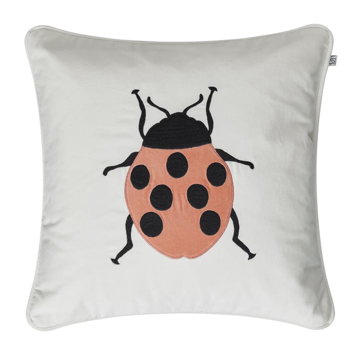 Embroidered Beetle cushion cover 50x50 cm - ivory-rose - Chhatwal & Jonsson