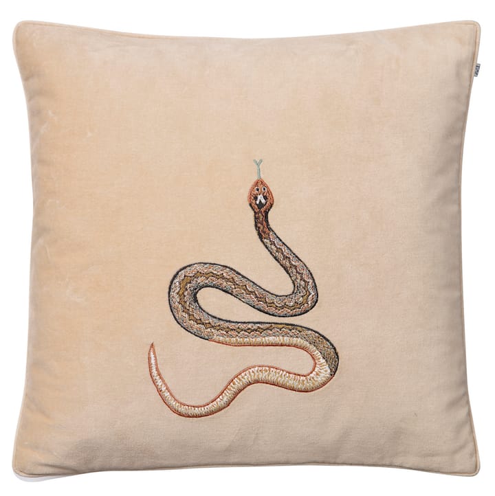 Embroidered Cobra cushion cover 50x50 cm - Beige - Chhatwal & Jonsson