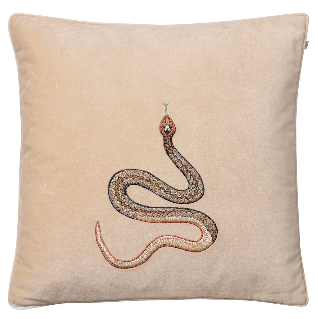 Chhatwal & Jonsson Embroidered Cobra cushion cover 50x50 cm Beige