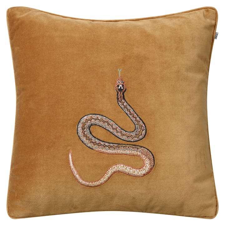 Embroidered Cobra cushion cover 50x50 cm - Masala yellow - Chhatwal & Jonsson
