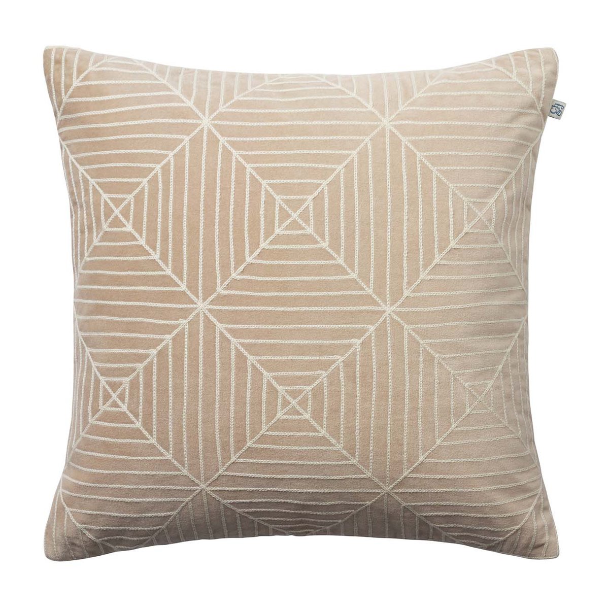 Chhatwal & Jonsson Embroidered Kulgam cushion cover 50x50 cm Tan-off white