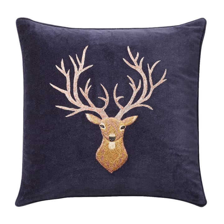 Embroidered Reindeer cushion cover 50x50 cm - navy - Chhatwal & Jonsson