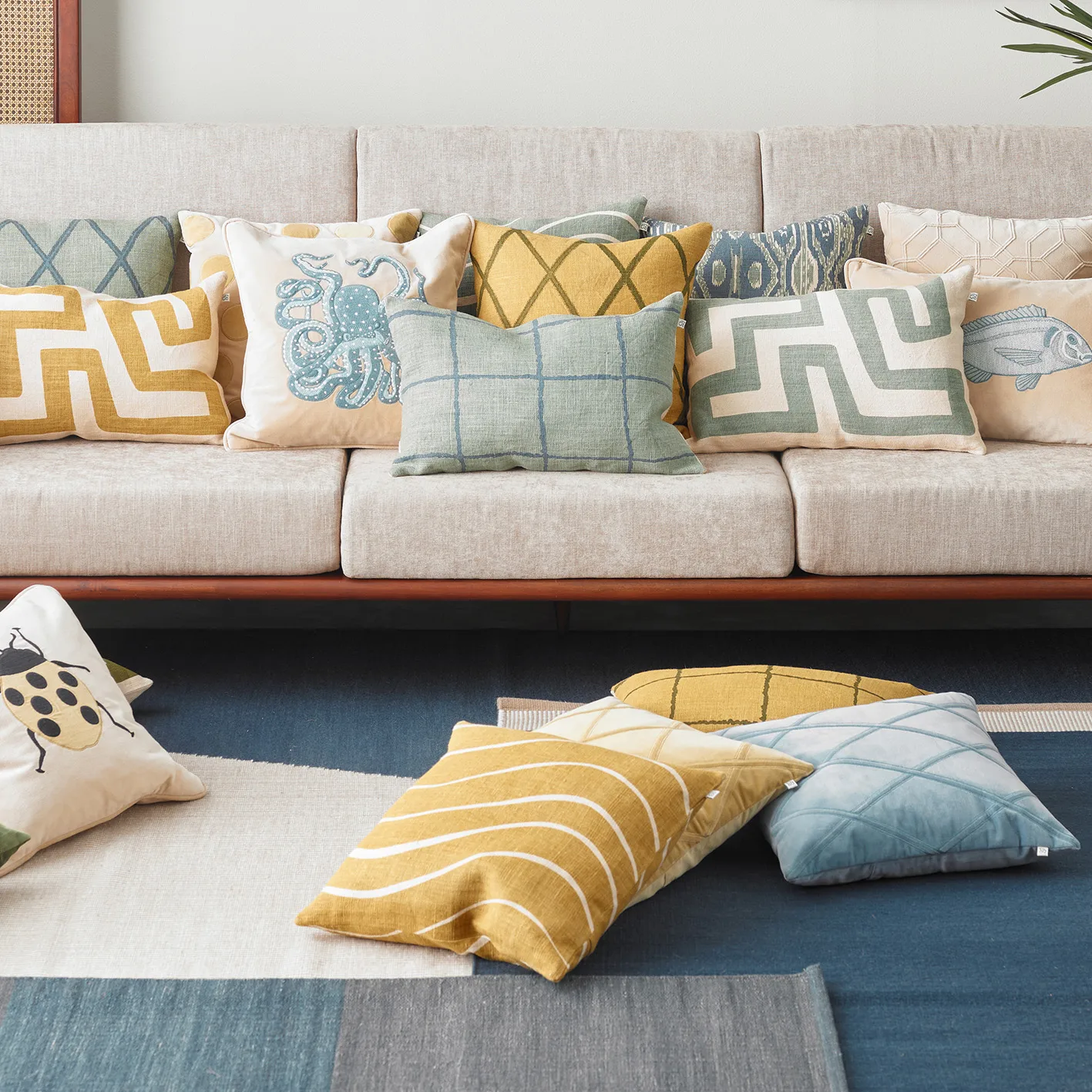 Gaya cushion cover 50x50 cm, spicy yellow Chhatwal & Jonsson