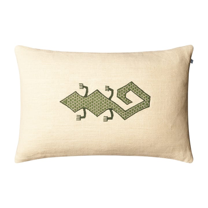 Gecko pillowcase 60x40 cm - Light beige-cactus green - Chhatwal & Jonsson