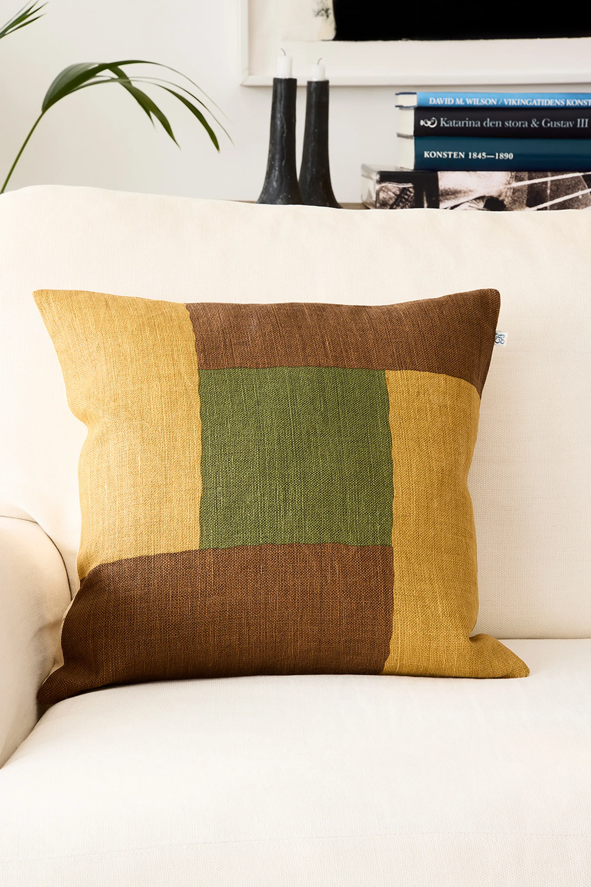 Halo pillowcase 50x50 cm, Taupe-Spicy Yellow-Cactus Green Chhatwal & Jonsson