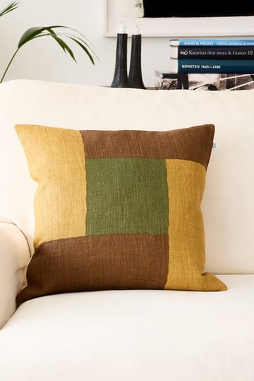 Halo pillowcase 50x50 cm - Taupe-Spicy Yellow-Cactus Green - Chhatwal & Jonsson