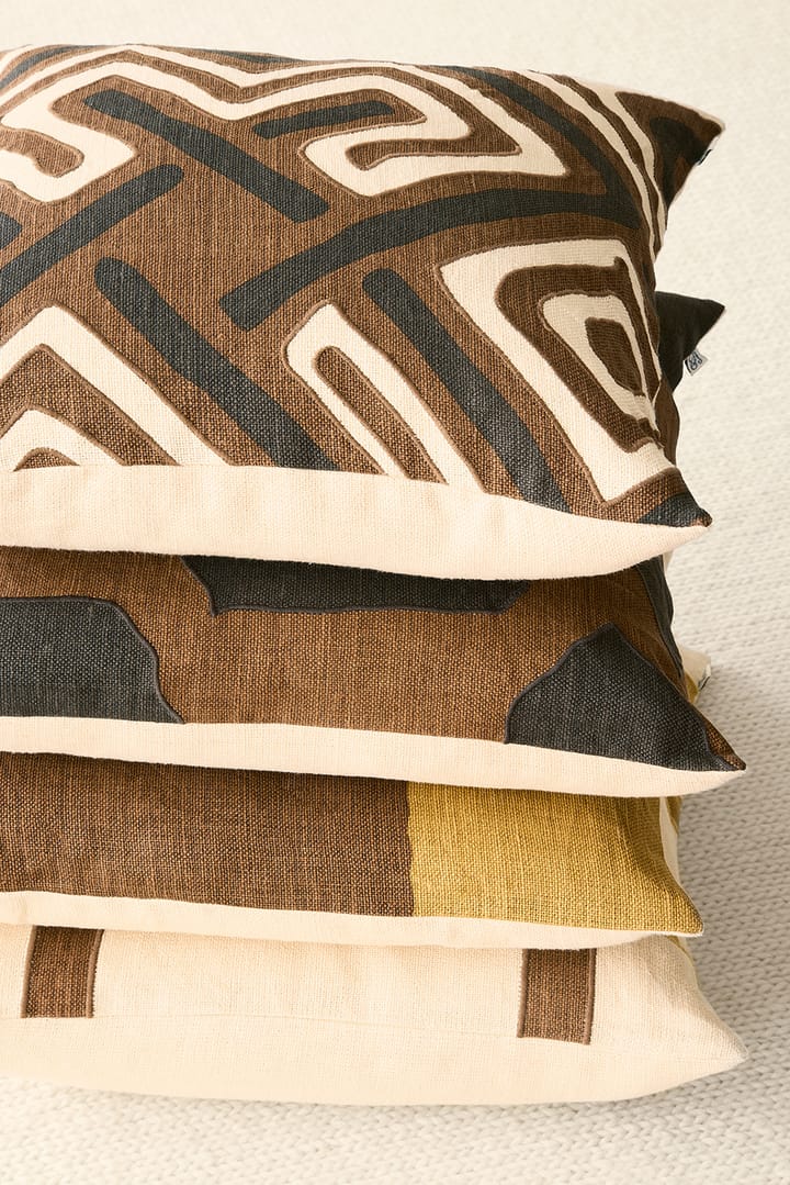 Halo pillowcase 50x50 cm, Taupe-Spicy Yellow-Cactus Green Chhatwal & Jonsson