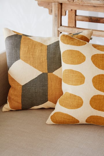 Hawa pillowcase 50x50 cm - Light beige-grey-spicy yellow - Chhatwal & Jonsson