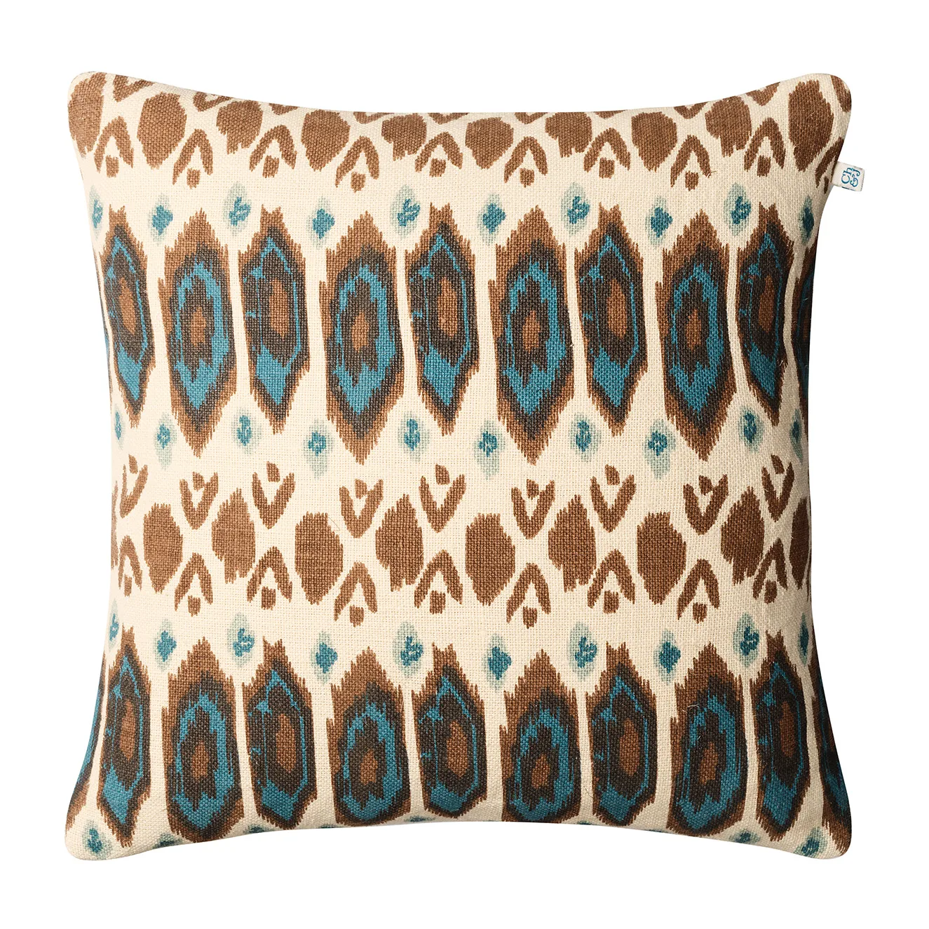 Ikat Bombay pillowcase 50x50 cm, Taupe-heaven blue-aqua Chhatwal & Jonsson