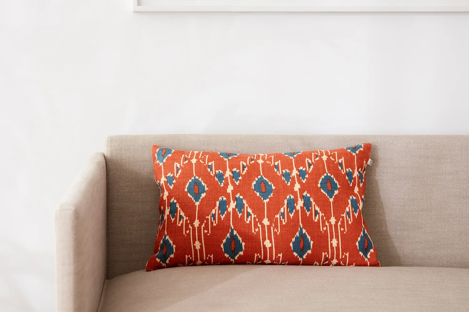 Ikat Goa pillowcase 60x40 cm, Apricot orange-heaven blue Chhatwal & Jonsson
