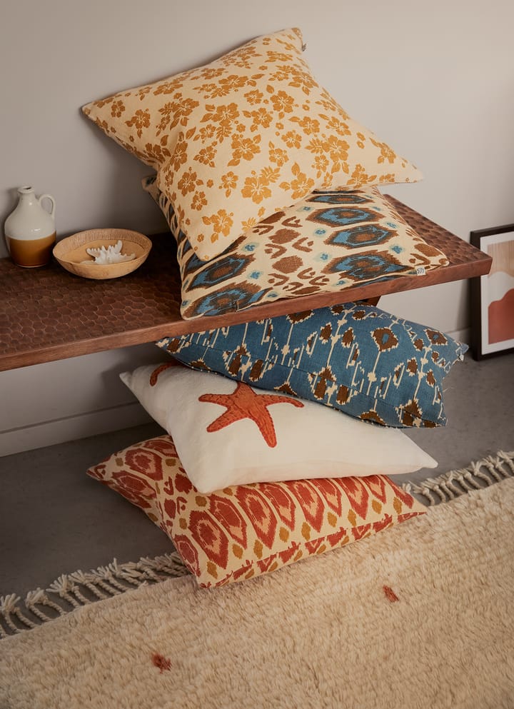 Ikat Goa pillowcase 60x40 cm, Heaven blue-taupe Chhatwal & Jonsson