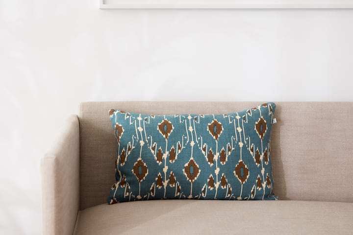 Ikat Goa pillowcase 60x40 cm, Heaven blue-taupe Chhatwal & Jonsson