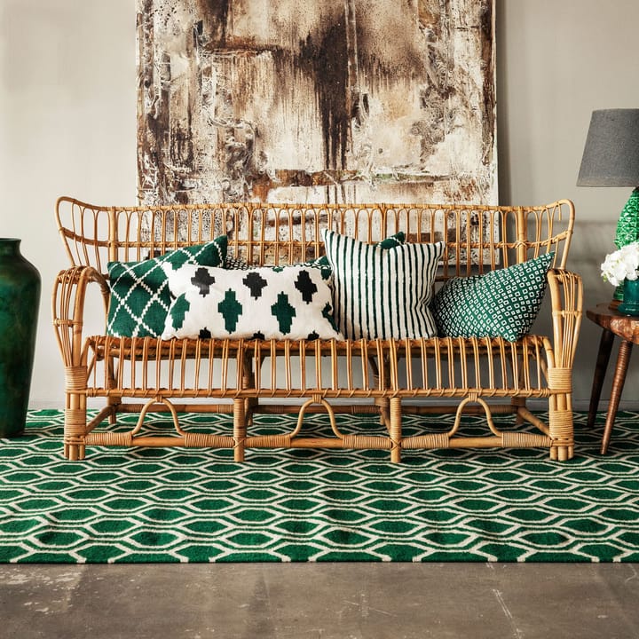 Ikat Kerela cushion cover 50x50 cm, Green-white Chhatwal & Jonsson
