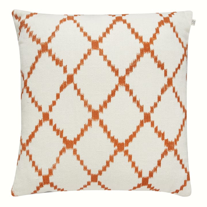 Ikat Kerela cushion cover 50x50 cm - White-Jaffa orange - Chhatwal & Jonsson