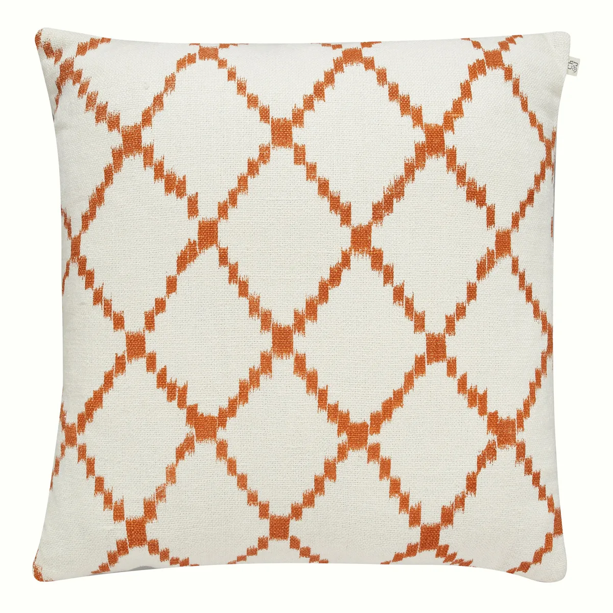 Chhatwal & Jonsson Ikat Kerela cushion cover 50x50 cm White-Jaffa orange
