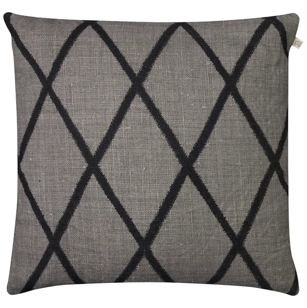 Ikat Orissa cushion cover 50x50 cm, Grey-black Chhatwal & Jonsson
