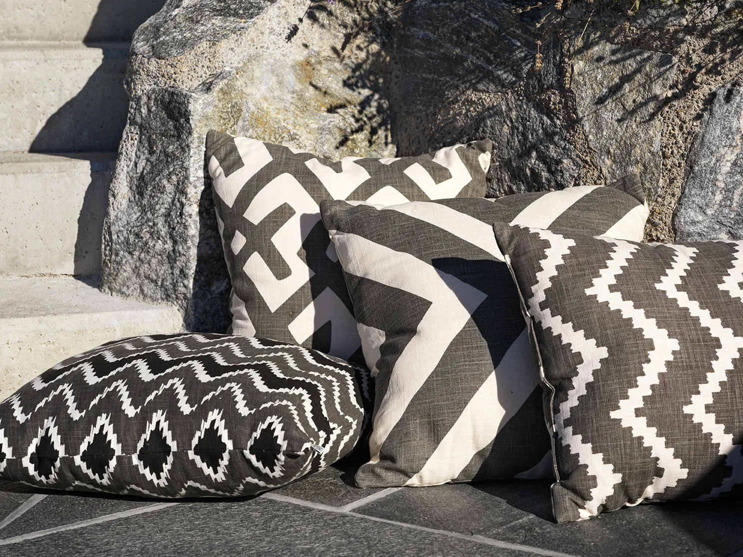 Impal Outdoor cushion, Grey/off white. 50 cm Chhatwal & Jonsson