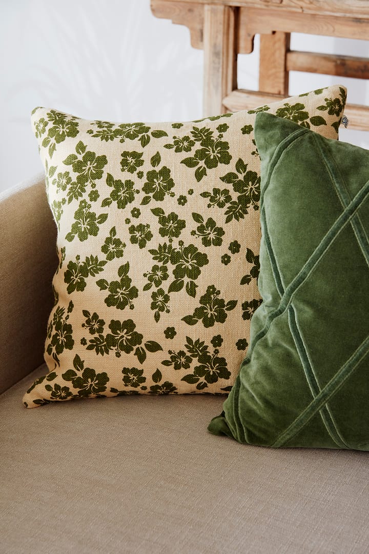 Indu pillowcase 50x50 cm, Light beige-cactus green Chhatwal & Jonsson