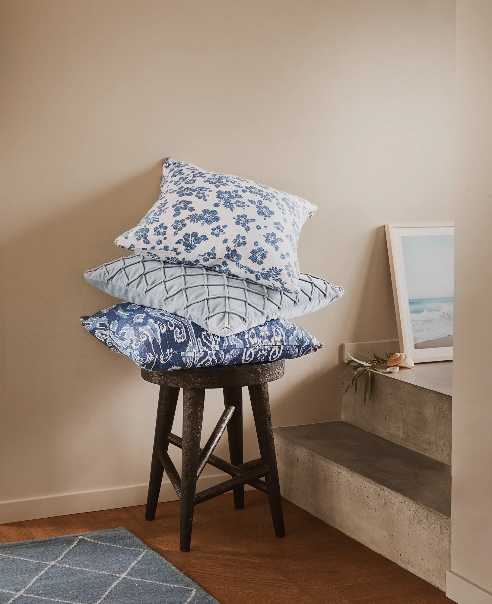 Indu pillowcase 50x50 cm, Off white-heaven blue Chhatwal & Jonsson