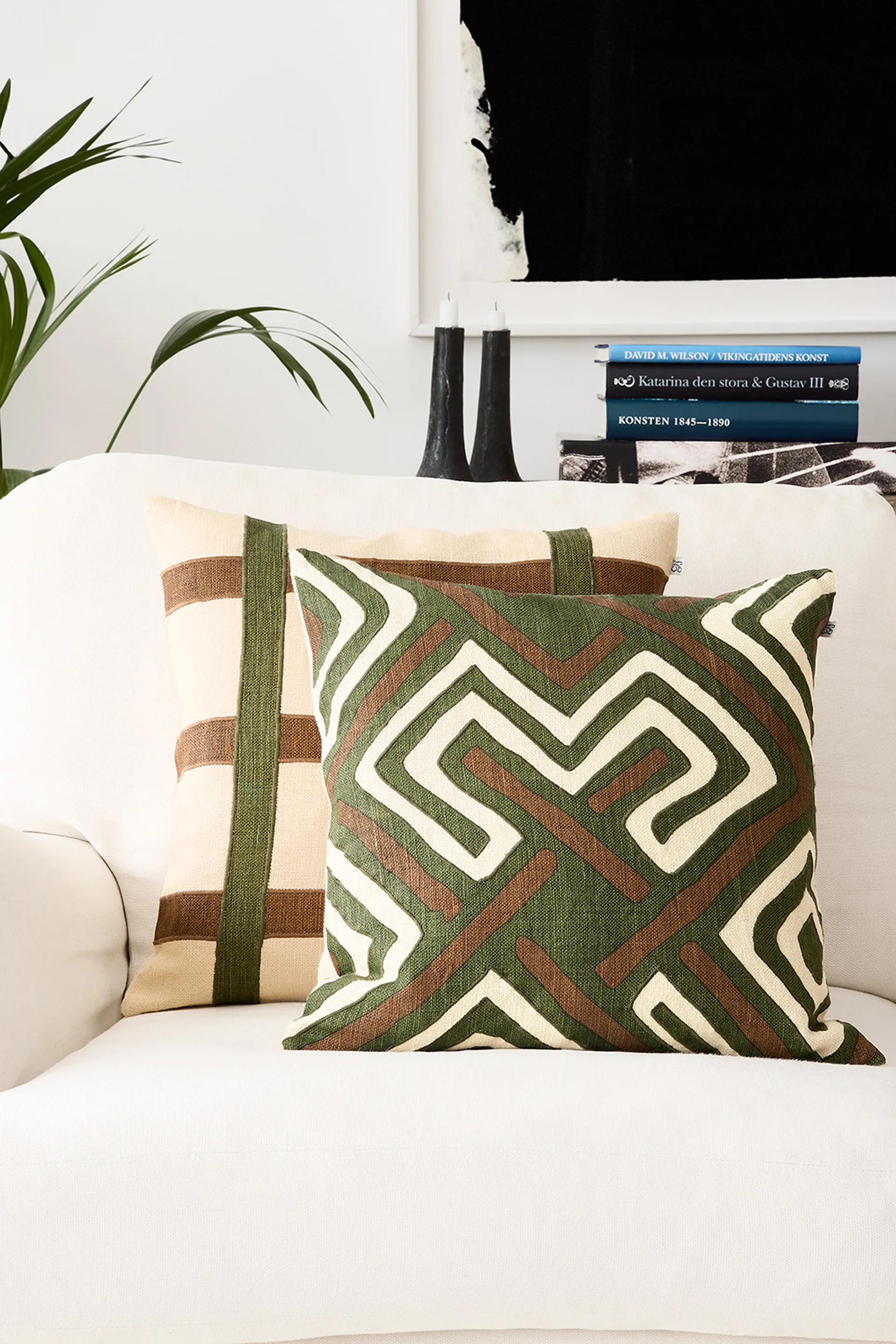 Kiran pillowcase 50x50 cm, Cactus Green-Taupe Chhatwal & Jonsson