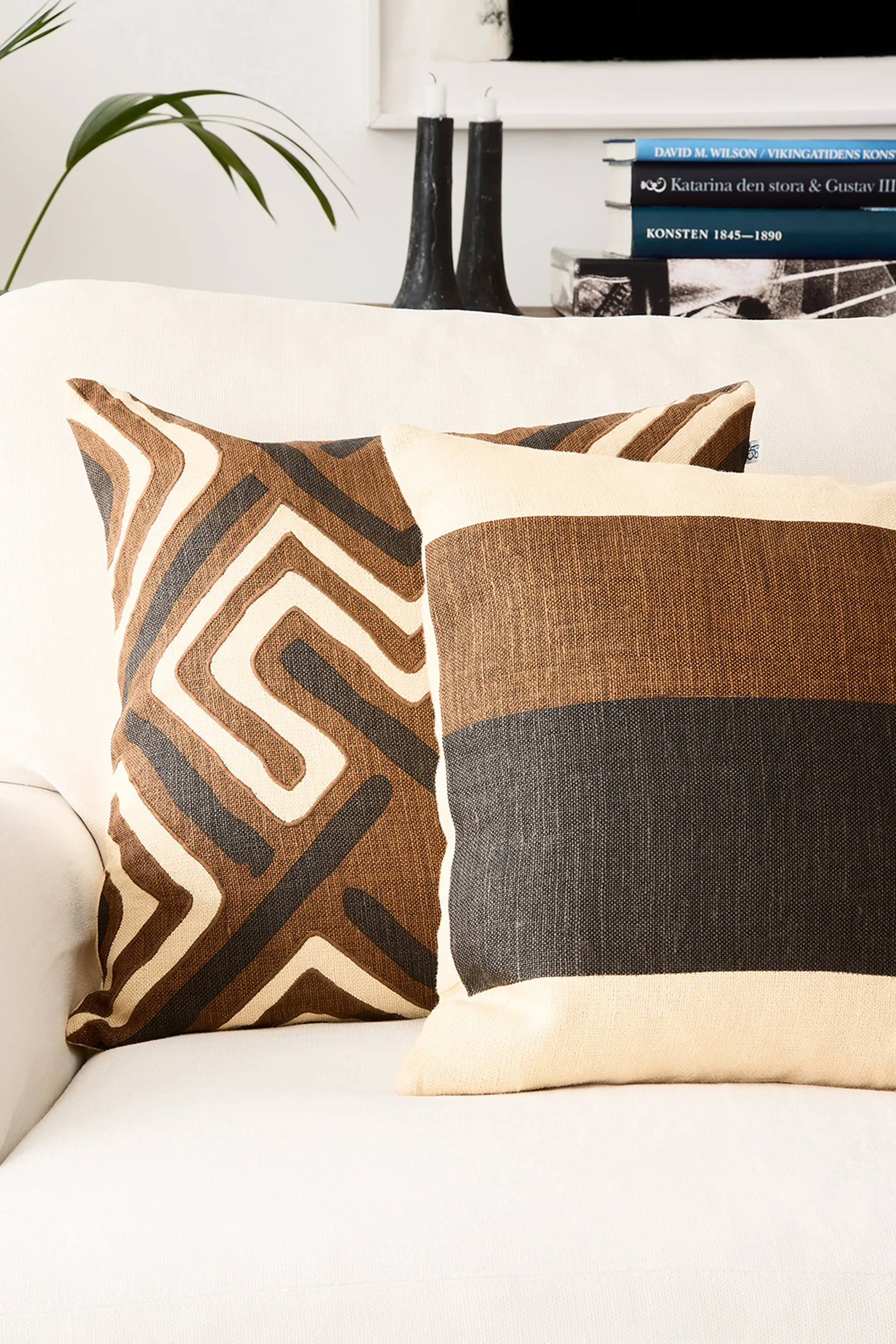 Kumar pillowcase 50x50 cm, Taupe-Dark Brown Chhatwal & Jonsson