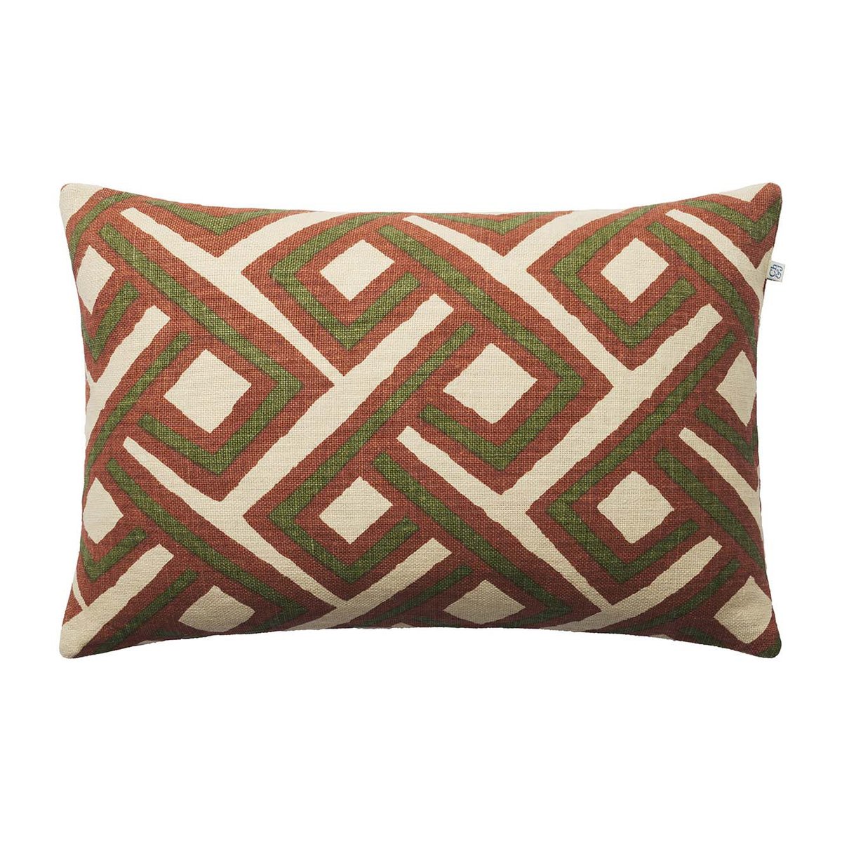 Chhatwal & Jonsson Lanka cushion cover 40x60 cm Terracotta-cactus green