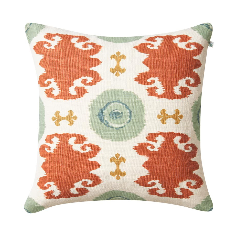 Chhatwal & Jonsson Mahal cushion cover 50x50 cm Aqua-heaven blue-apricot-khaki