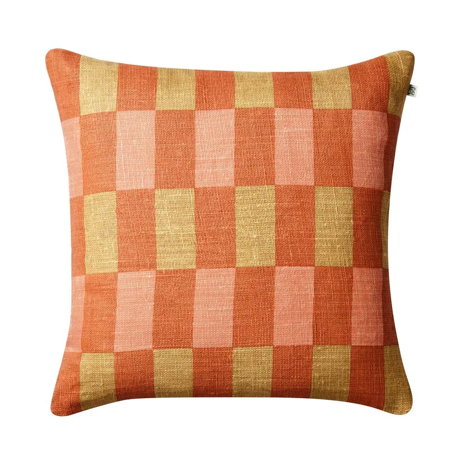 Marari cushion cover, Apricot orange-khaki-rose, 50x50 cm Chhatwal & Jonsson