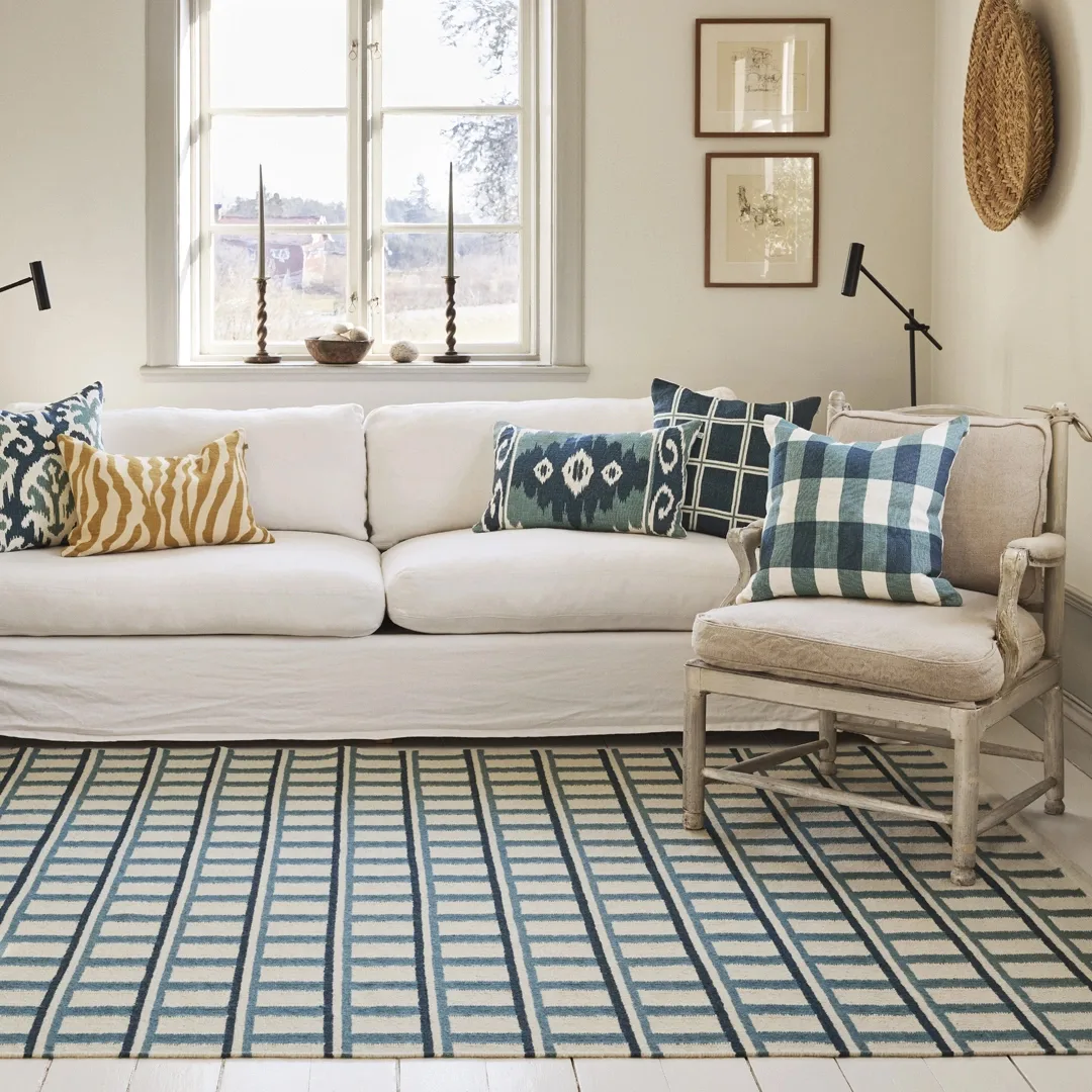 Mysore wool carpet 180x270 cm, Off white-heaven blue Chhatwal & Jonsson