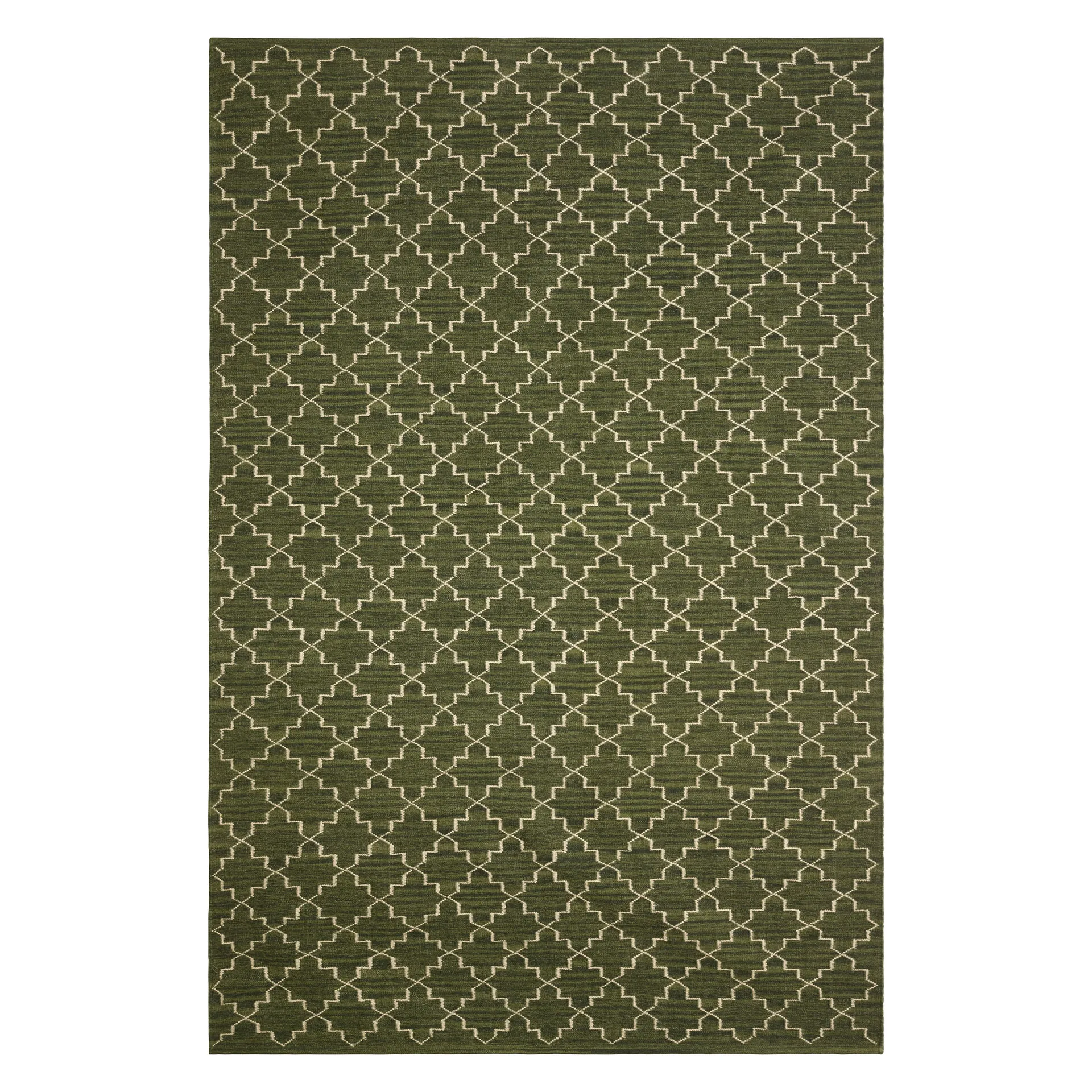 New Geometric rug 180x272 cm, Green melange - off white Chhatwal & Jonsson