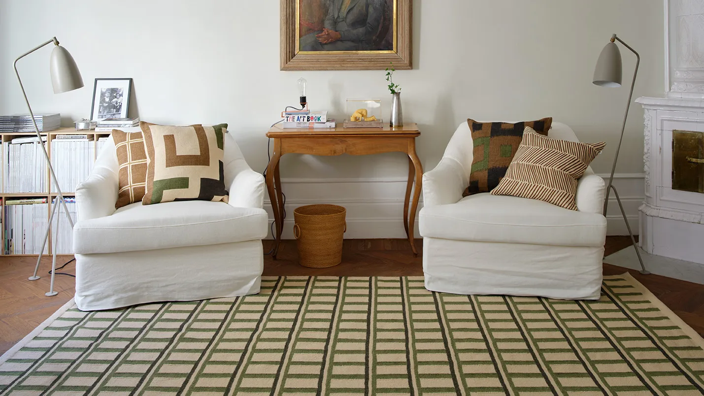 Raha cushion cover 50x50 cm, Taupe-masala yellow Chhatwal & Jonsson