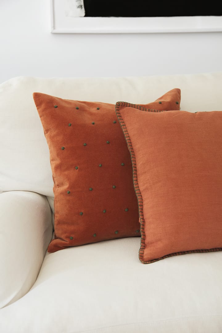 Roma cushion cover 50x50 cm - Terracotta-forest green - Chhatwal & Jonsson