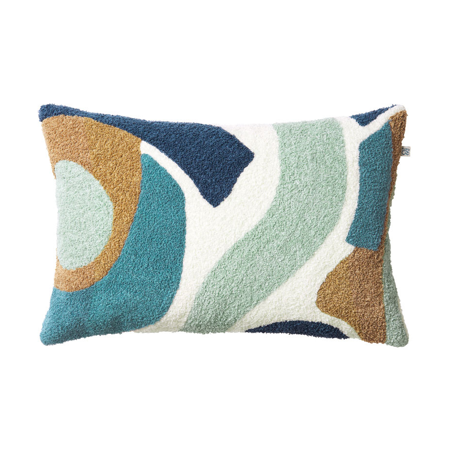 Chhatwal & Jonsson Sanskriti cushion cover 40x60 cm Heaven blue-offwhite-sand-aqua