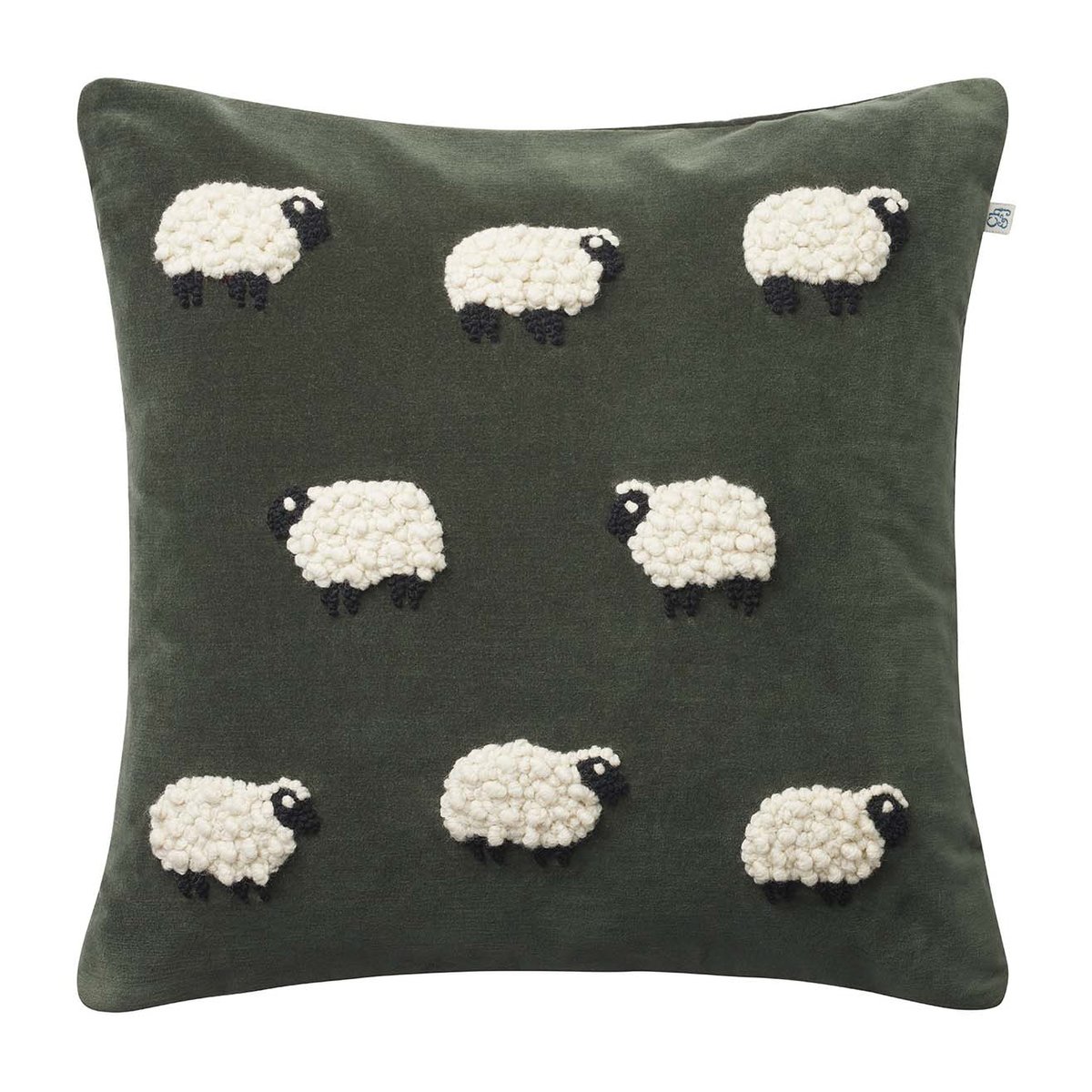 Chhatwal & Jonsson Sheep cushion cover 50x50 cm Forest green