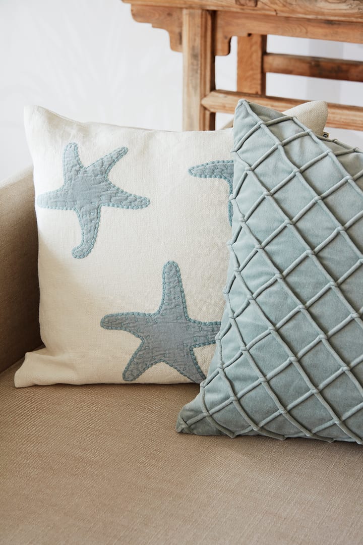 Star Fish pillowcase 50x50 cm - Off white-aqua - Chhatwal & Jonsson