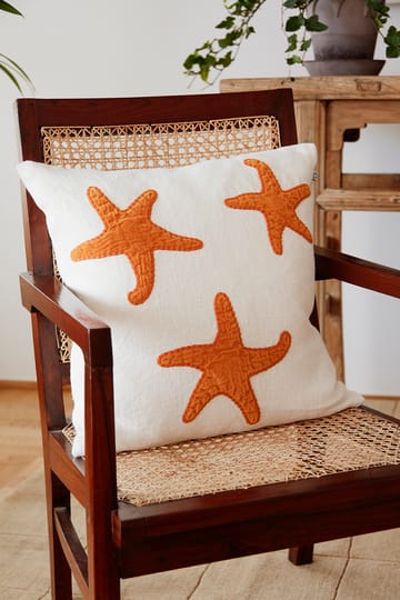 Star Fish pillowcase 50x50 cm - Off white-orange - Chhatwal & Jonsson