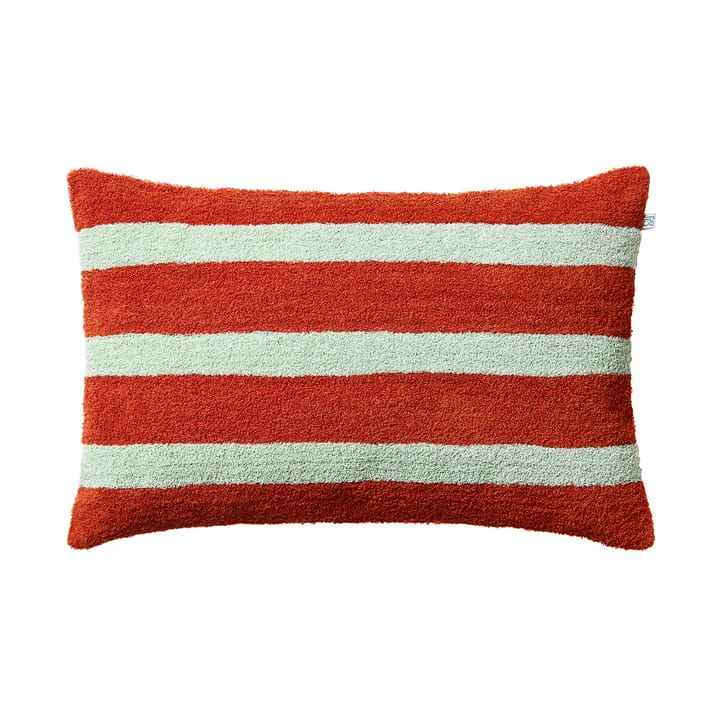 Stripe linen boucle cushion cover 40x60 cm - Apricot Orange-Aqua - Chhatwal & Jonsson