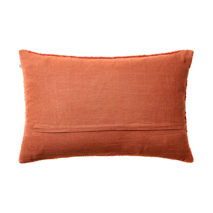 Stripe linen boucle cushion cover 40x60 cm - Apricot Orange-Aqua - Chhatwal & Jonsson