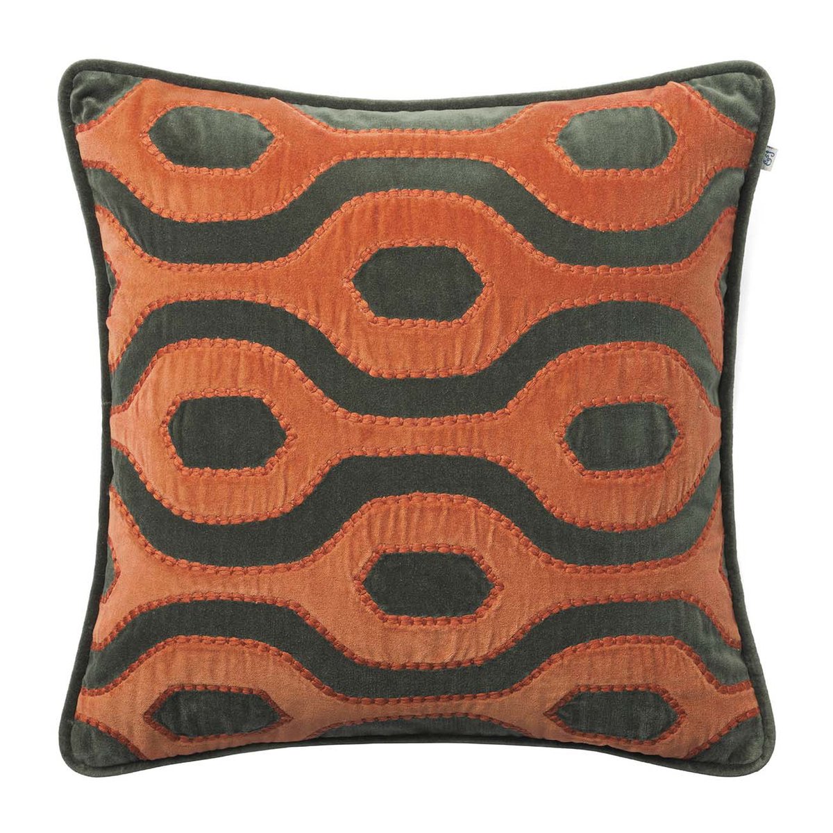 Chhatwal & Jonsson Varanasi cushion cover 50x50 cm Forest green-terracotta