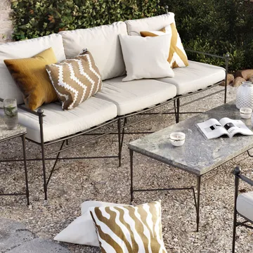 Zebra outdoor cushion 50x50 cm - Blue/off white, 50 cm - Chhatwal & Jonsson