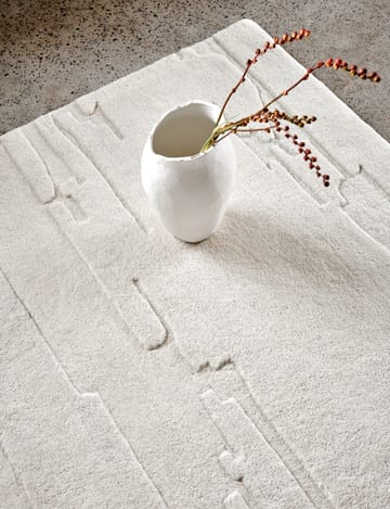 Carved wool rug 170x230 cm - Ivory - Classic Collection