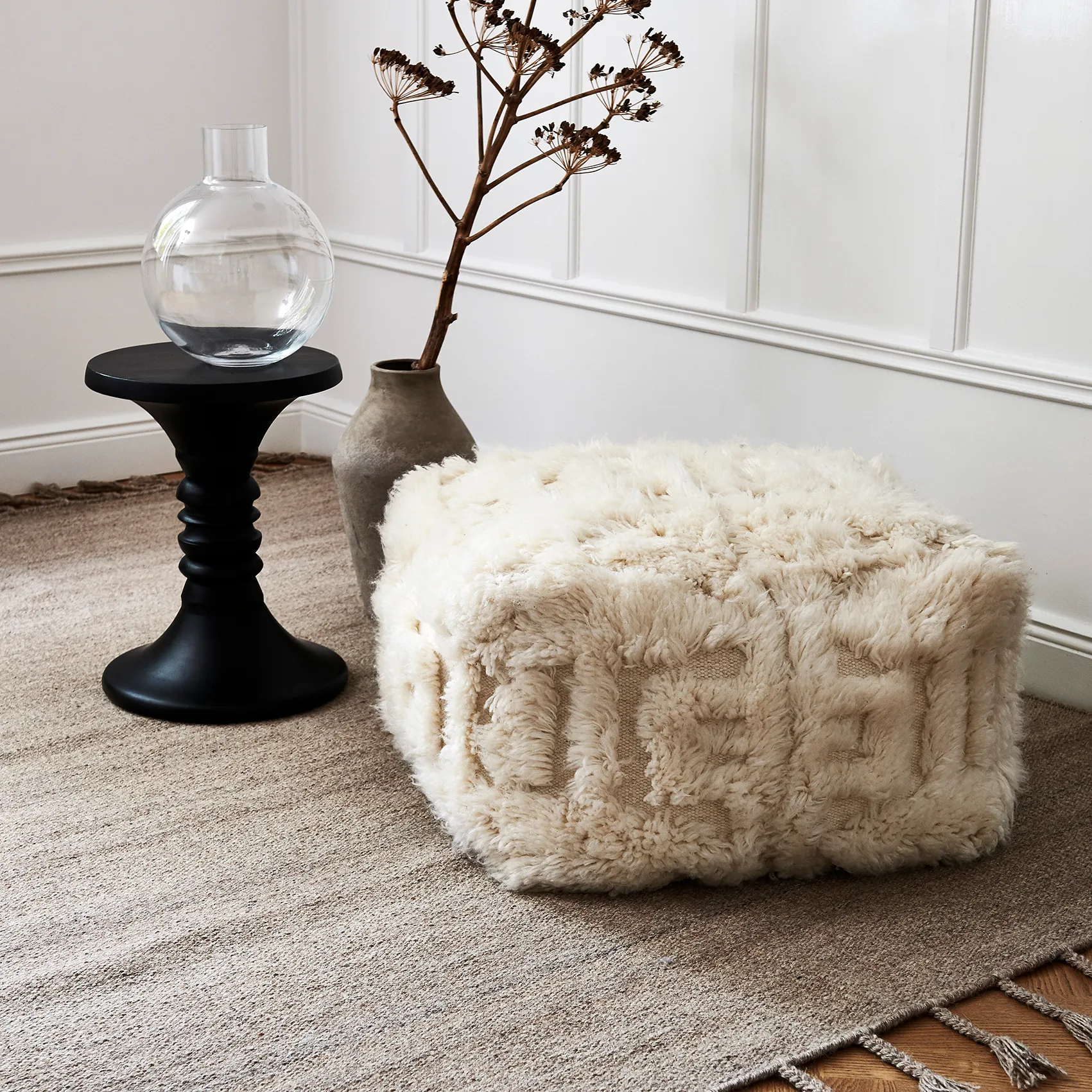 Casablanca pouf 55x55 cm, white Classic Collection