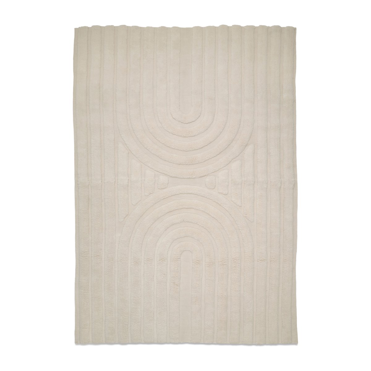 Classic Collection Curve wool rug 200x300 cm Ivory | Scandinavian Design | Wool rugs | White