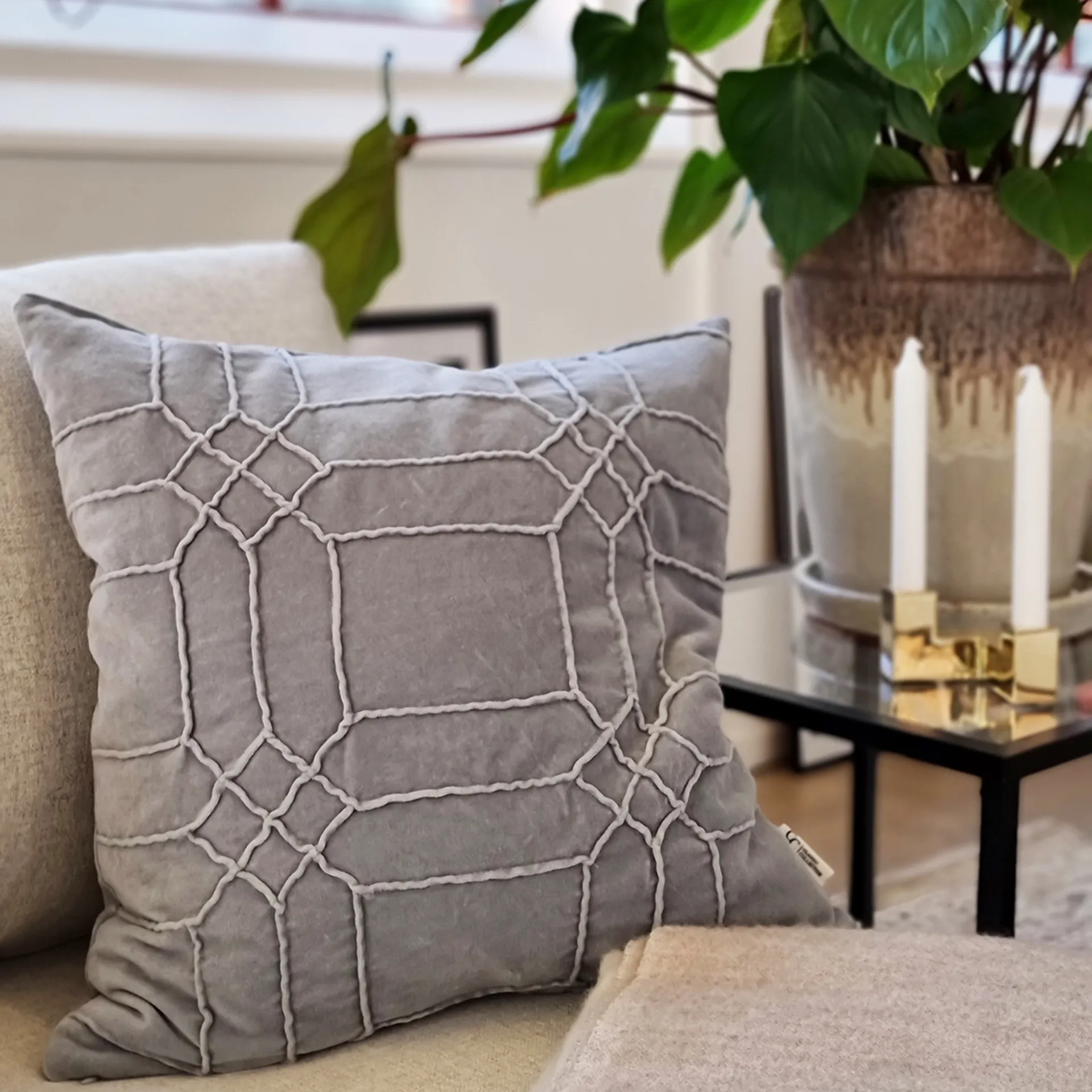 Delhi pillowcase 50x50 cm, Slate grey Classic Collection