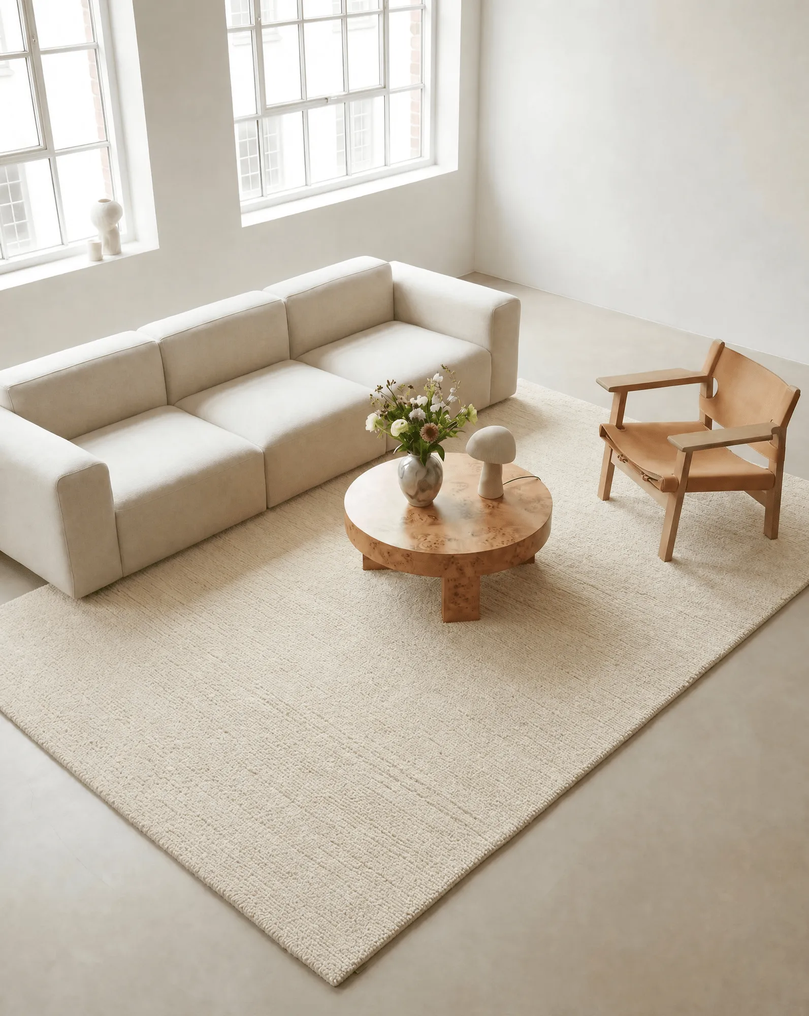 Dune wool rug, Ivory, 170x230 cm Classic Collection