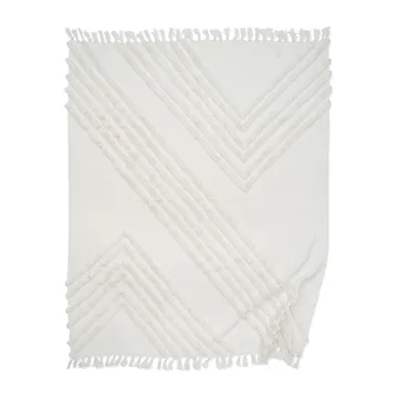 Edge cotton throw 130x170 cm - White - Classic Collection