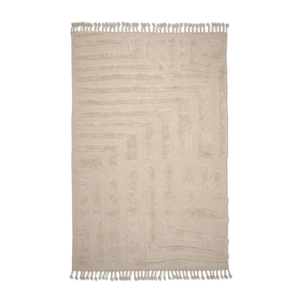 Classic Collection Field wool rug 250x350 cm Natural Beige