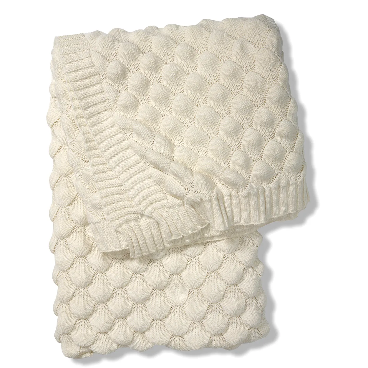 Classic Collection Gems throw 130x170 cm white | Scandinavian Design | Cotton blankets & throws | White