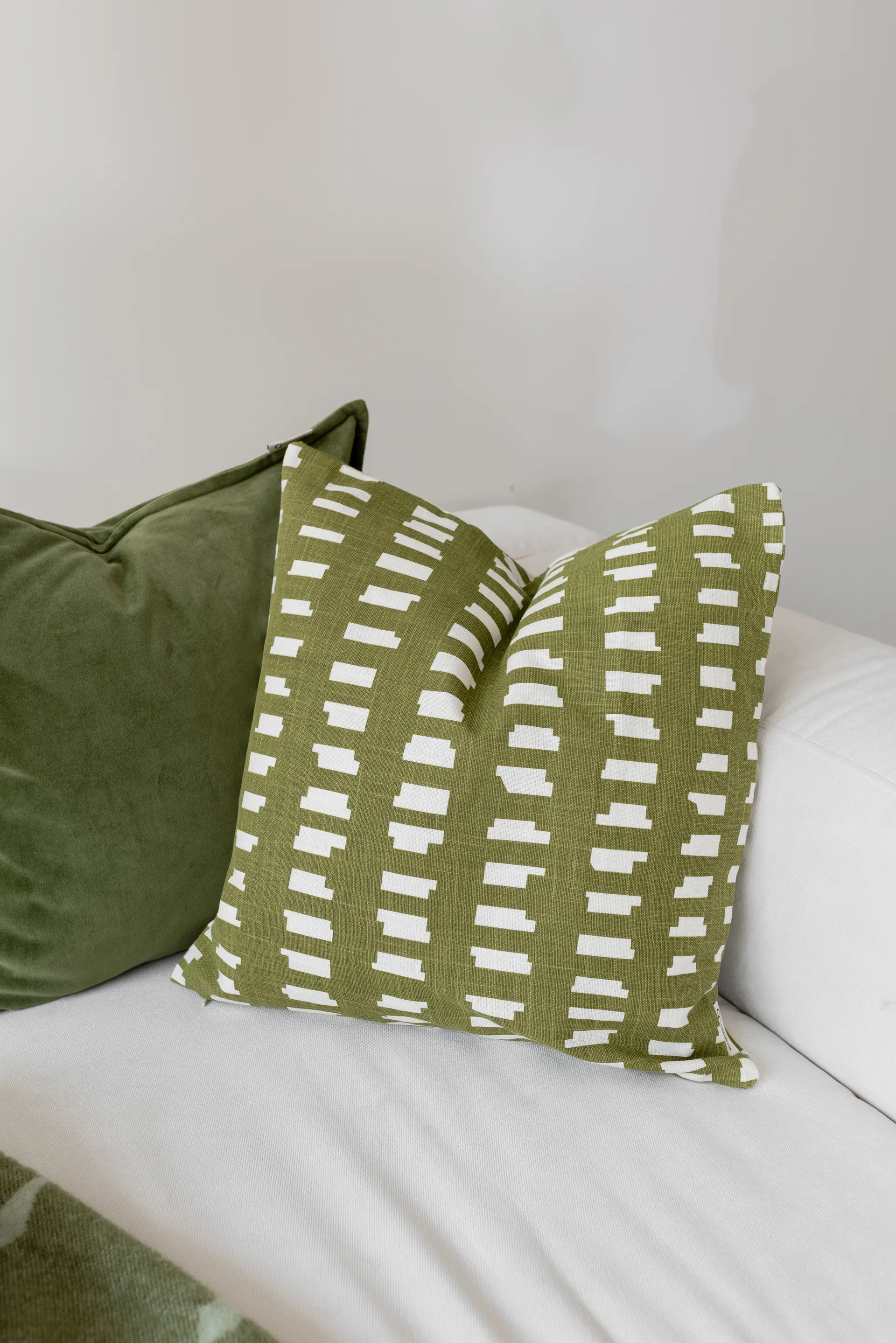 Ikat Block cushion cover 50x50 cm, Green Classic Collection